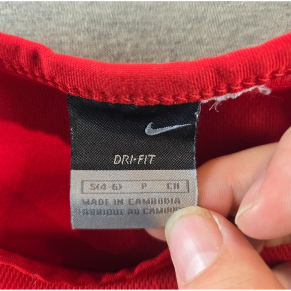 Vintage Nike Shirt Mens Size S Red Long Sleeve Embroidered Swoosh‎ Logo Y2K Boxy - Picture 3 of 8
